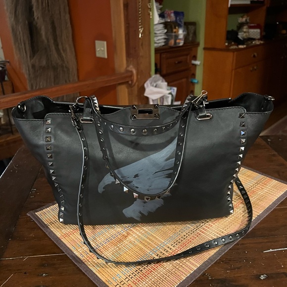 Valentino ROCKSTUD 3 /Way💥SUPER GORG BOLD SEXY ELEGANT💥Large 13” - Picture 15 of 16